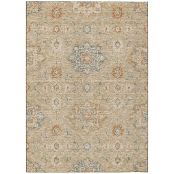 Chantille Machine Washable Indoor/Outdoor Abstract ACN3077 Flax 8 ft. x 10 ft. Area Rug