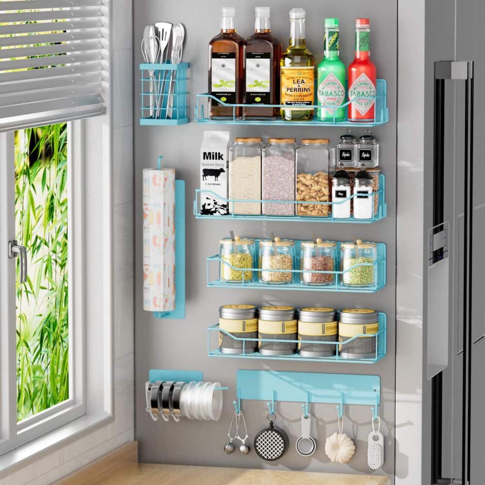Wudkey Magnetic Spice Rack for Refrigerator, 8 Pack Magnetic