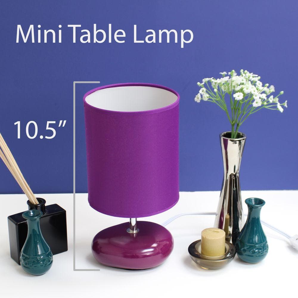 Purple Ceramic Stone Look Table Lamp for Kids