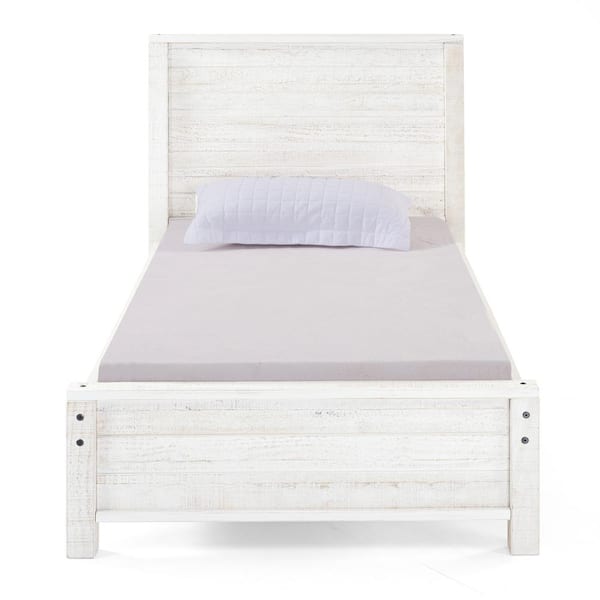 Alaterre Furniture Rustic White Panel Twin Bed Ajru11rw The Home Depot