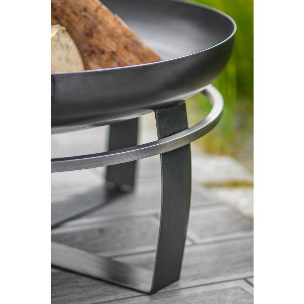 Cook King 31.5" Black Steel Round Wood Burning Fire Pit