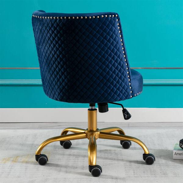 navy blue and gold desk chair