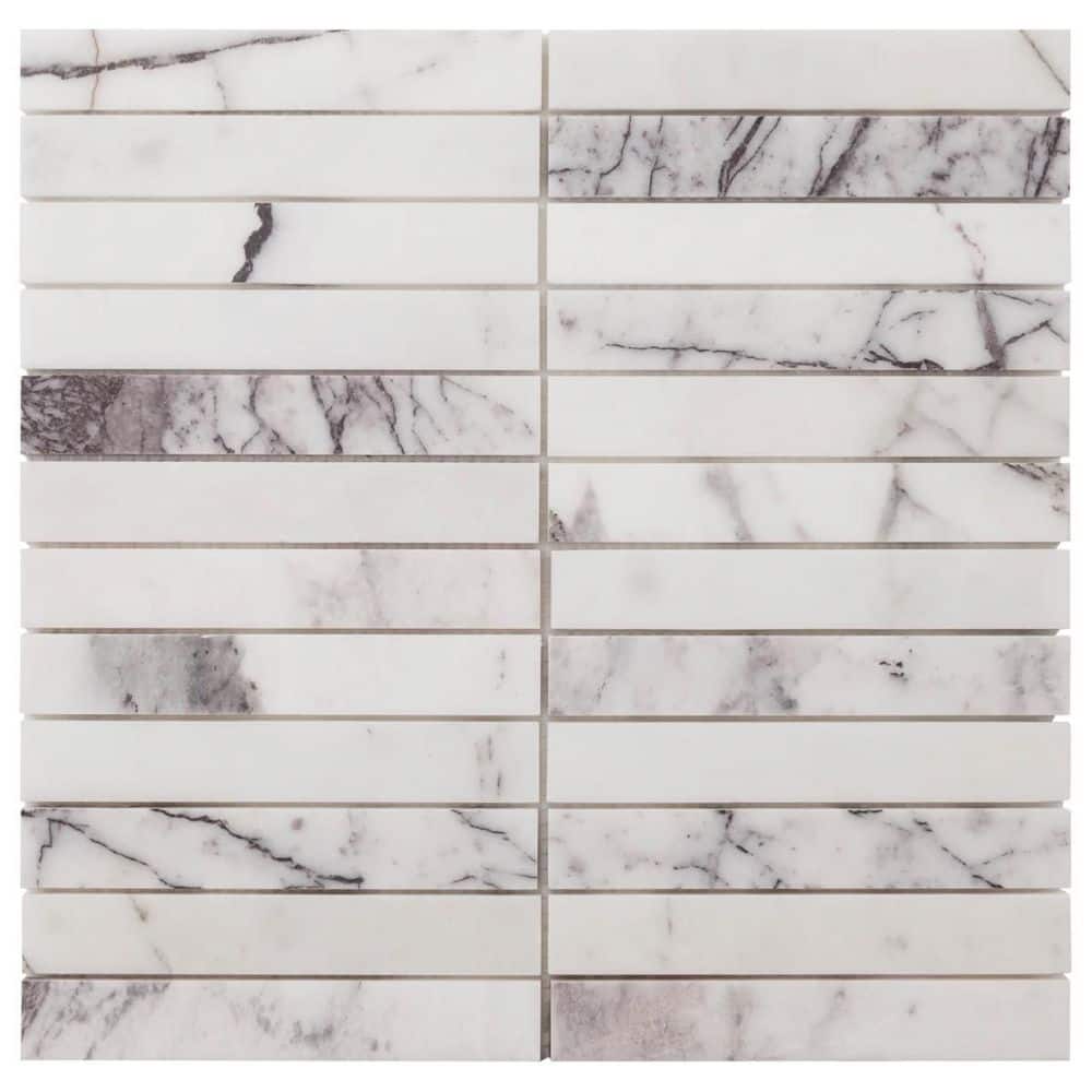 Etherea Lilac 4 in. x 0.37 in. Stacked Honed Marble Mosaic Floor and Wall Tile Sample price history on PriceWatchPro