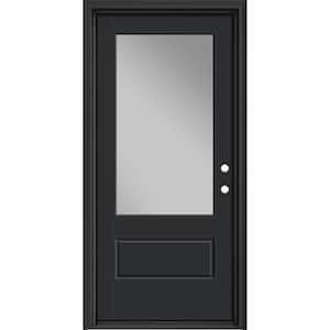 Performance Door System 36 in. x 80 in. VG 3/4-Lite Left-Hand Inswing Clear Black Smooth Fiberglass Prehung Front Door