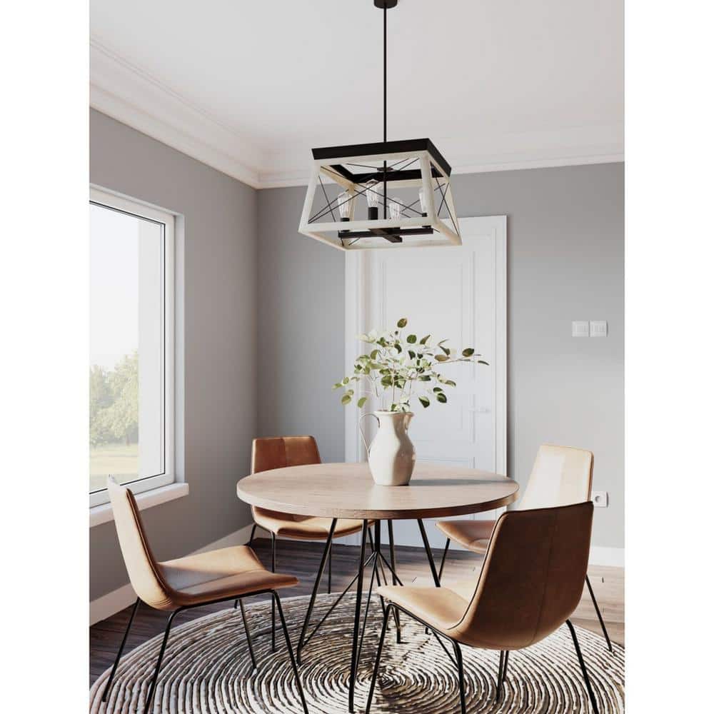 Briarwood 4-Light Graphite and Faux Wood Chandelier