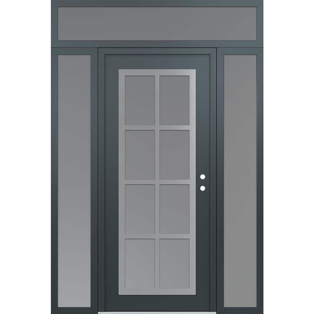 C16 68 in. x 96 in. Silver P Left-Hand/Inswing Frosted Glass Anth/Anth 2 Sidelite + Transom Steel Prehung Front Door price history on PriceWatchPro
