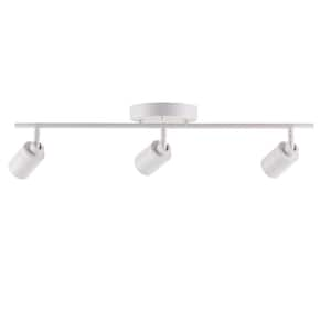 Shura 24 in. 3-Light Matte White Integrated LED Flush Mount Ceiling Light with Rotatable Heads, 3000K, 1470 Lumens