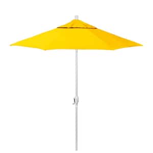 7.5 ft. Matted White Aluminum Market Patio Umbrella with Crank Lift and Push-Button Tilt in Dandelion Pacifica Premium