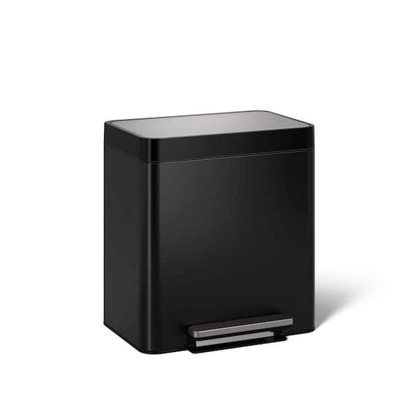KOHLER 8 Gal. Stainless Steel Trash Can with Black Stainless K