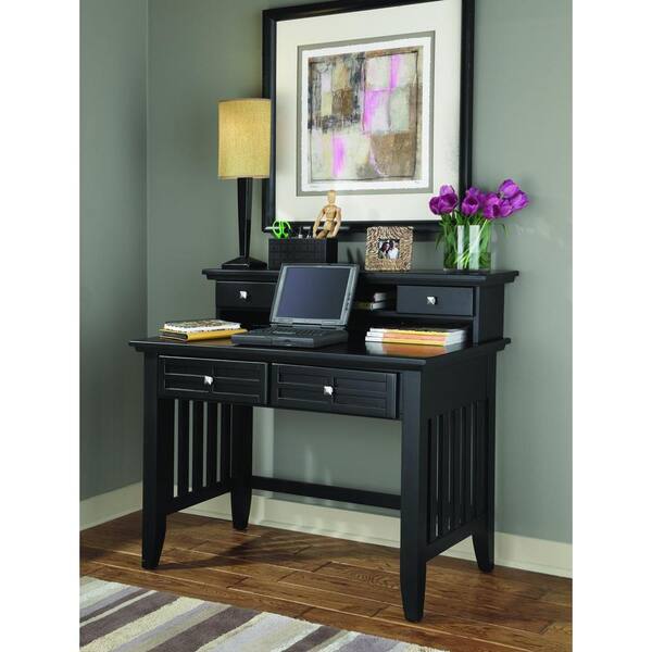 Home Styles Arts & Crafts Black Desk with Hutch