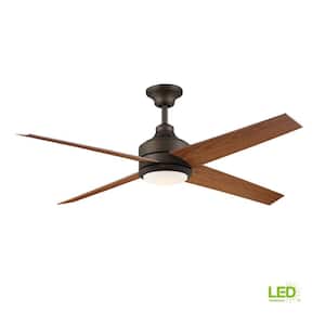 Mercer 56 in. Integrated LED Indoor Oil Rubbed Bronze Ceiling Fan with Light Kit and Remote Control
