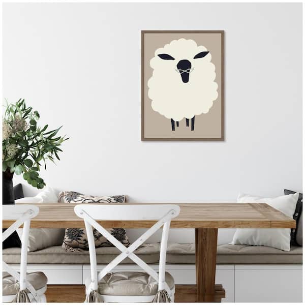 Sylvie "Farm Sheep" by Hannah Beisang Brown Framed Art Print 18 in. x 24 in.