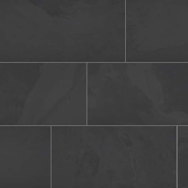 Galactic Slate Black 12 in. x 24 in. Matte Porcelain Floor and Wall Tile (13.62 sq. ft/ case)