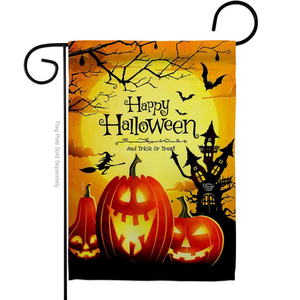 Ornament Collection 13 in. x 18.5 in. Halloween Happy Pumpkins Double ...