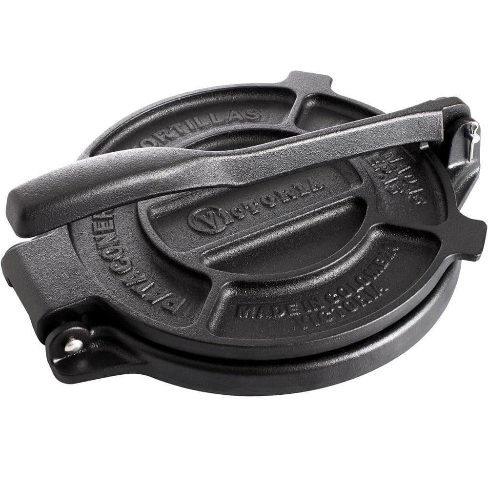 Black Cast Iron Tortilla Press and Roti Maker Made in Colombia, 8 Inches