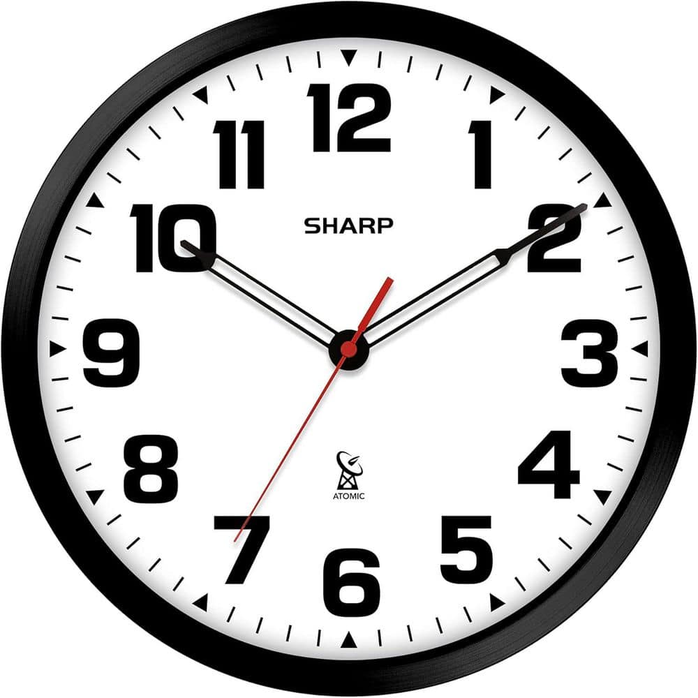 12 in. Black Analog Wall Clock, Battery Operated