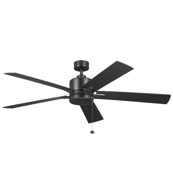 KICHLER Lucian II 60 in. Indoor Satin Black Downrod Mount Ceiling Fan