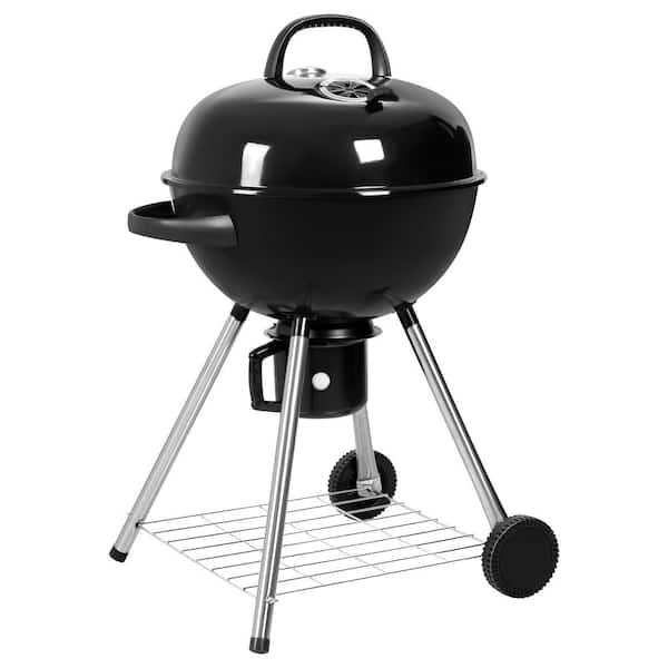 Tozey 22 in. Kettle Charcoal Grill with Built-In Thermometer in Black