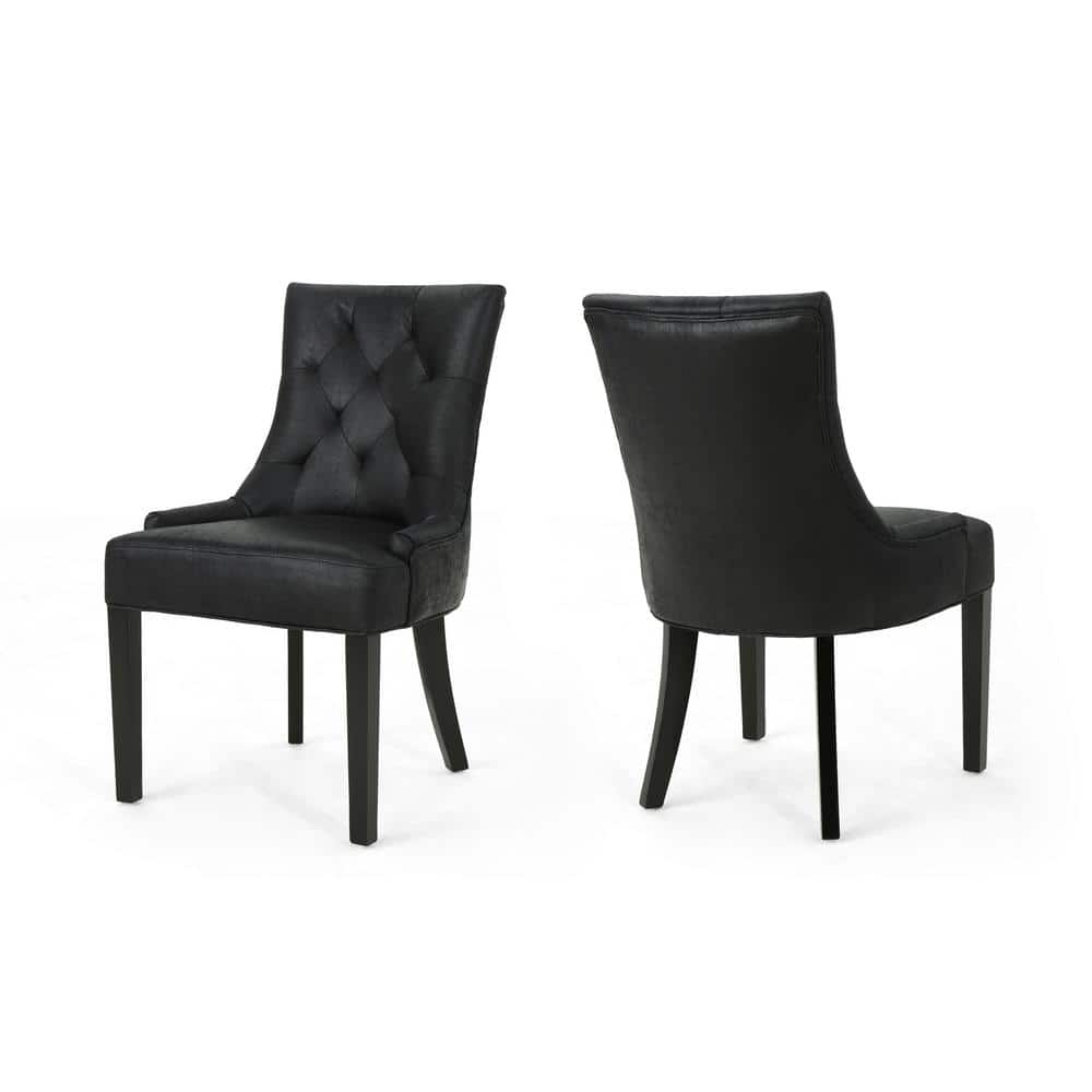 Noble House Hayden Black Upholstered Dining Chairs (Set of 2) 42568 ...