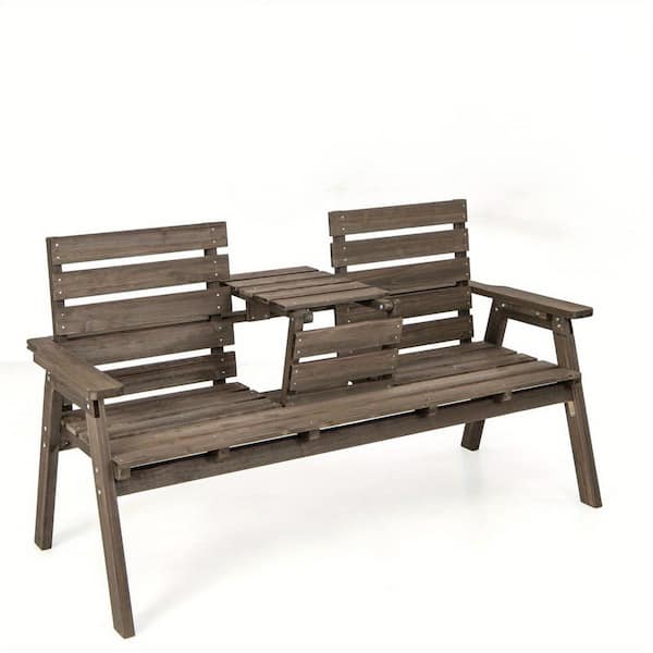 Cisvio Outdoor series 25 inches. Can accommodate 2 people. Frame brown. Wood. Outdoor bench Ottoman