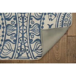 Ormondo Smoke and Blue 2 ft. W x 3 ft. L Washable Polyester Indoor/Outdoor Area Rug