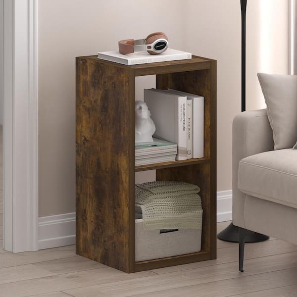 Cubicle 30 in. Tall Amber Pine Wood 2 Shelf Open Back Bookcase