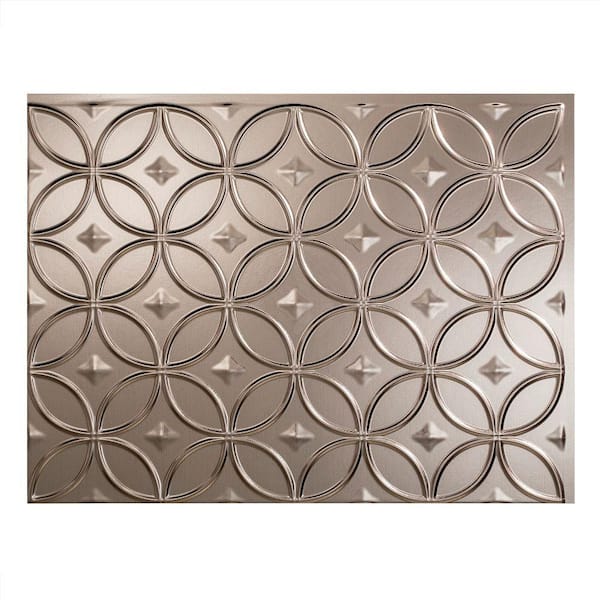 Fasade 18.25 in. x 24.25 in. Brushed Nickel Rings PVC Decorative