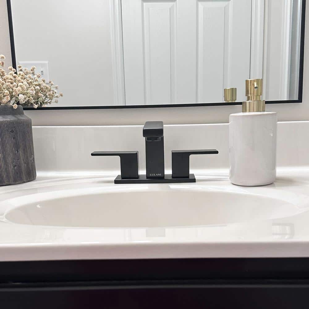 Capri Matte Black 2-Handle Centerset Bathroom Faucet