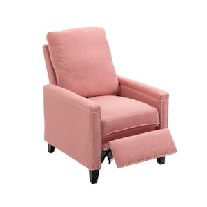 Modern Pink Velvet Comfortable Upholstered Wingback Recliner Chair