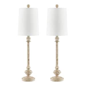 Bluffton 28 in. 1-Light Distressed Grey Buffet Lamps (set of 2)