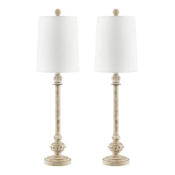 Bluffton 28 in. 1-Light Distressed Grey Buffet Lamps (set of 2)