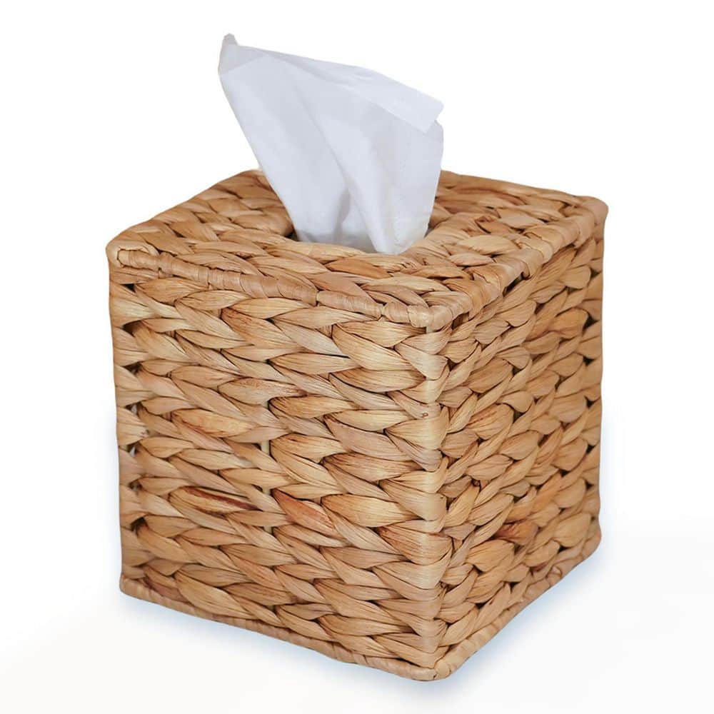 Handwoven Water Hyacinth Tissue Box Cover, Square Natural Wicker Holder for Bath, Office and Tabletop price history on PriceWatchPro