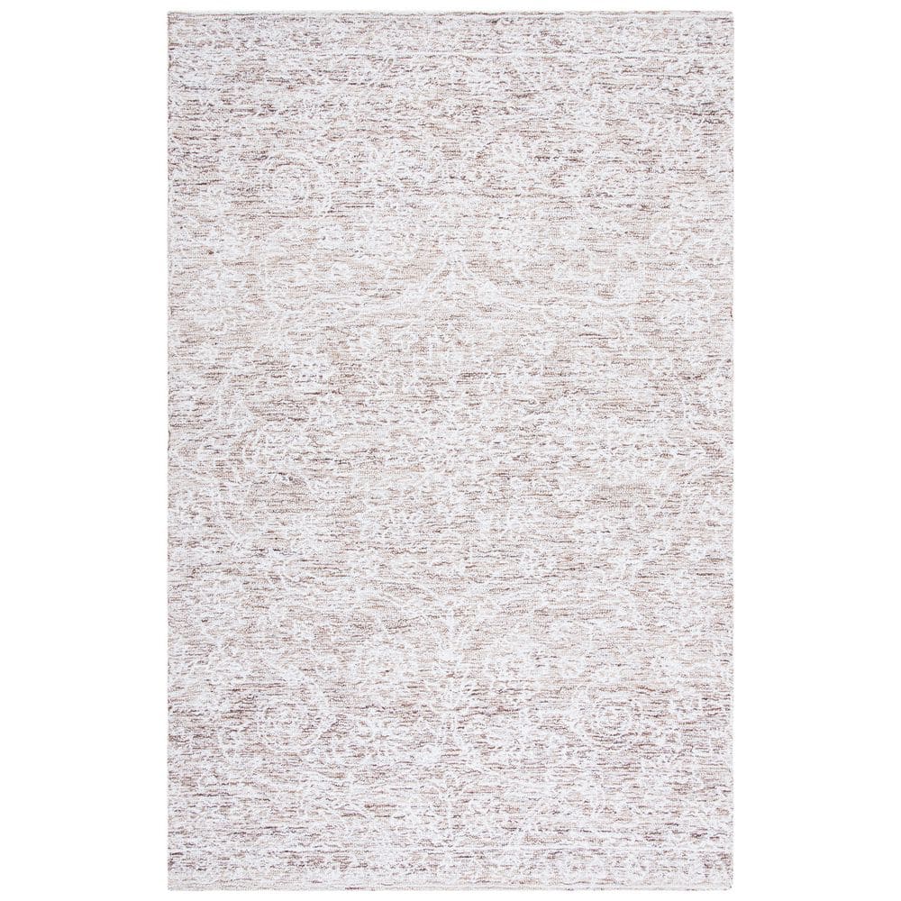 Ivory and Beige Hand-Tufted Wool Rectangular Area Rug
