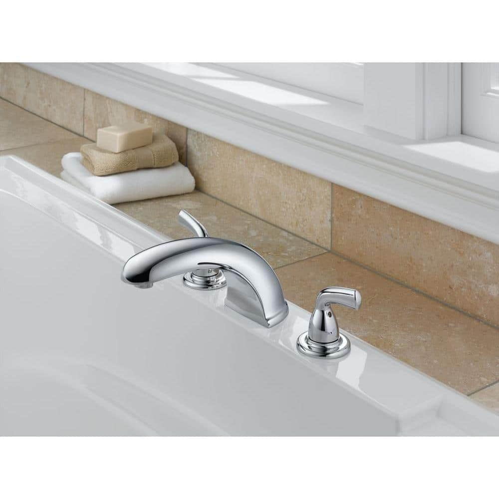 Chrome Brass Modern Widespread Deck Mounted Faucet
