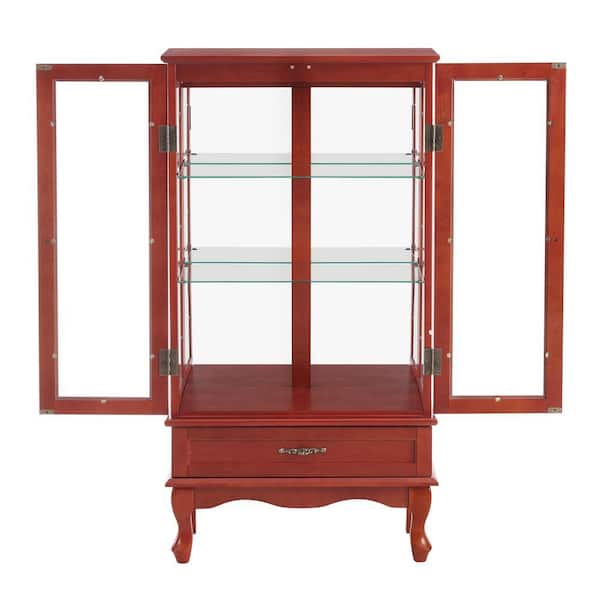 25.98 in. W x 11.81 in. D x 49.4 in. H Bathroom Red Linen Cabinet