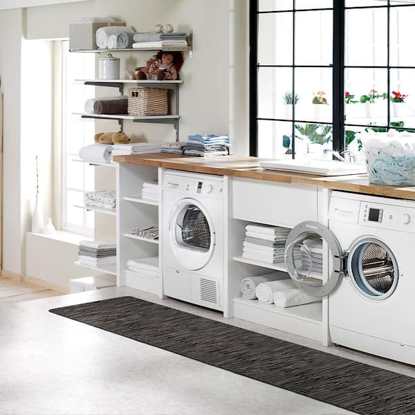 Tiba Black 2 ft. x 12 ft. Indoor Runner