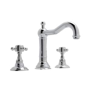 Acqui 8 in. Widespread Double-Handle Bathroom Faucet with Drain Kit Included in Polished Chrome