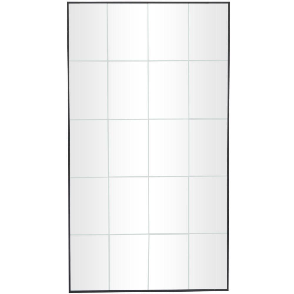 Litton Lane 54 in. x 30 in. Grid Style Panel Rectangle Framed Black ...