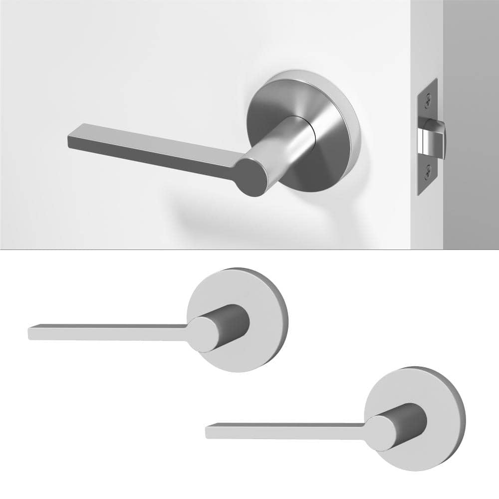 Muse Metal Chrome Passage Hall/Closet Flat Door Handle with Round Rosette 2-Pack price history on PriceWatchPro
