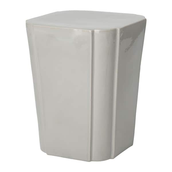 Emissary Quadrant 18 in. H Gray Square Ceramic Garden Stool