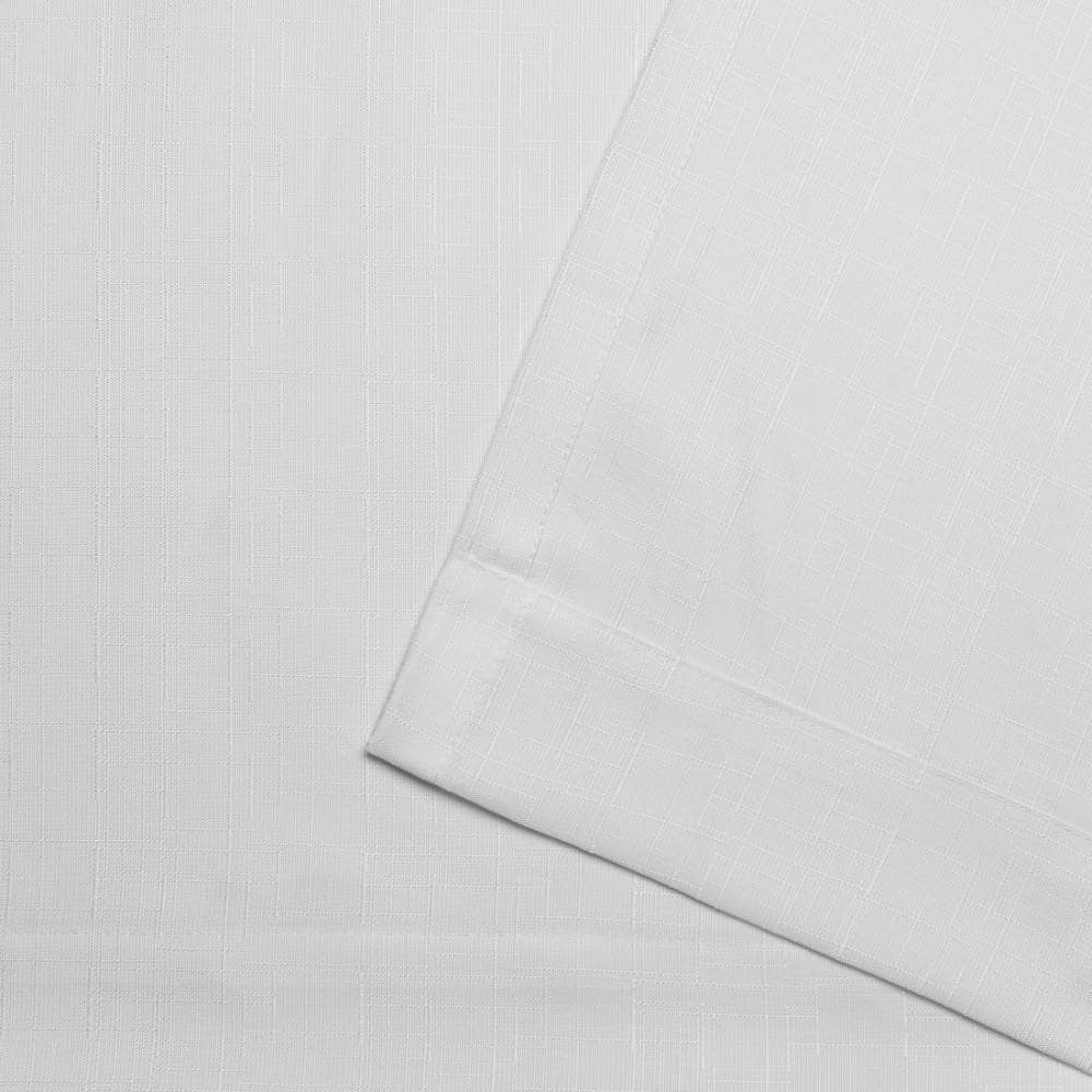 Winter White Light-Filtering Linen Look Grommet Curtain Panel
