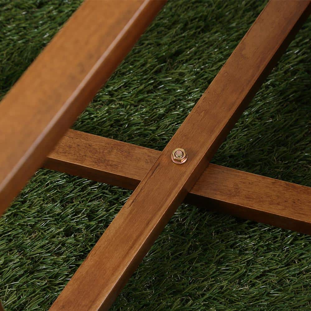 Brown Square Wooden Folding Outdoor End Table