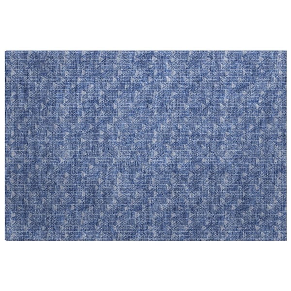 Dream Shag Premium Machine Washable Abstract ADS514 Navy 2 ft. x 3 ft. Accent Rug