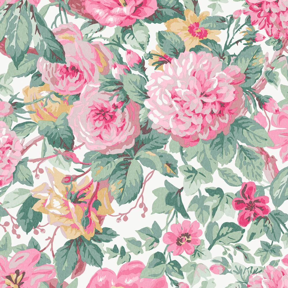 Laura Ashley Aveline Rose Removable Wallpaper 115263 The Home Depot