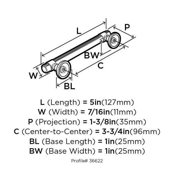 Golden Champagne 5-1/16 Inch Center to Center Bar Pull