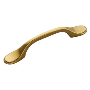 Conquest 3 in. Center-to-Center Lustre Brass Cabinet Pull