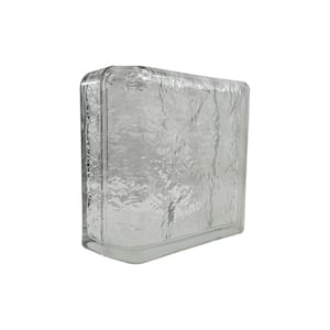 Cortina 4 in. Thick Series 8 x 8 x 4 in. Double End (1-Pack) Ice Pattern Glass Block (Actual 7.75 x 7.75 x 3.88 in.)