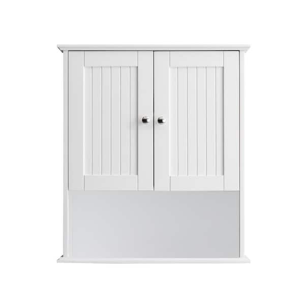 26 in. W x 29.5 in. H Rectangular White MDF Surface Mount Medicine Cabinet without Mirror