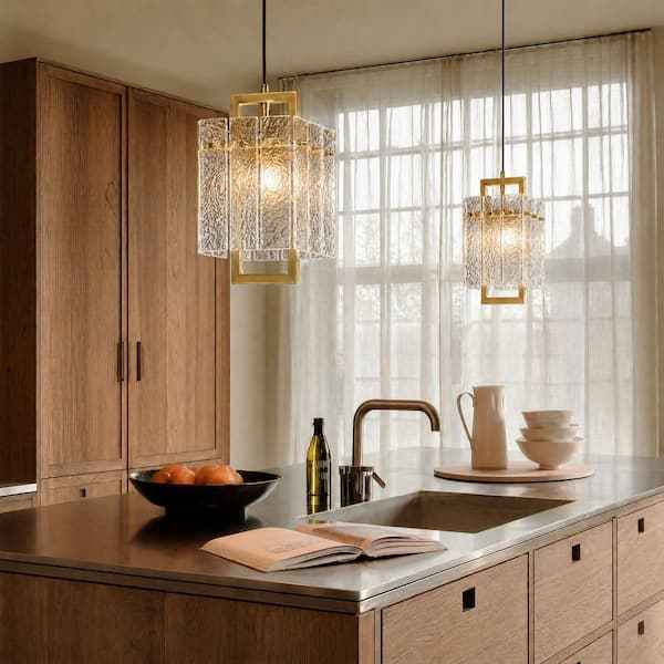 Ecogleam 40-Watt 1 Light Gold Modern Mini Pendant Light with