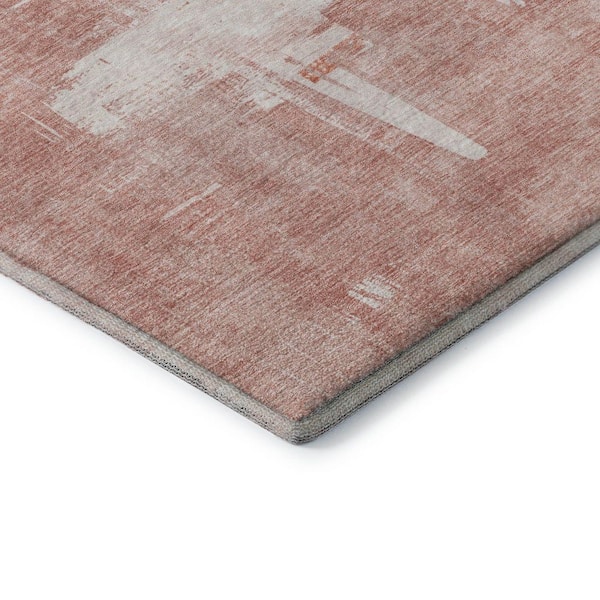 Mayfield Premium Machine Washable Indoor/Outdoor Geometric AMF624 Blush 8 ft. x 10 ft. Area Rug